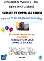 Affiche du Concert du Choeur des Bornes le 27 mai 2016 à Cruseilles