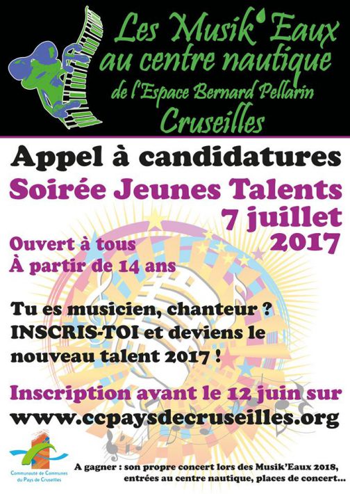 Affiche de l'appel à candidatures pour la soirée Jeunes Talents 2017