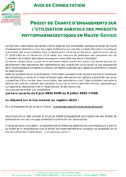 Avis de consultation :  Projet de charte d'engagements sur l'utilisation  agricoles des produits phytopharmaceutiques en Haute-Savoie