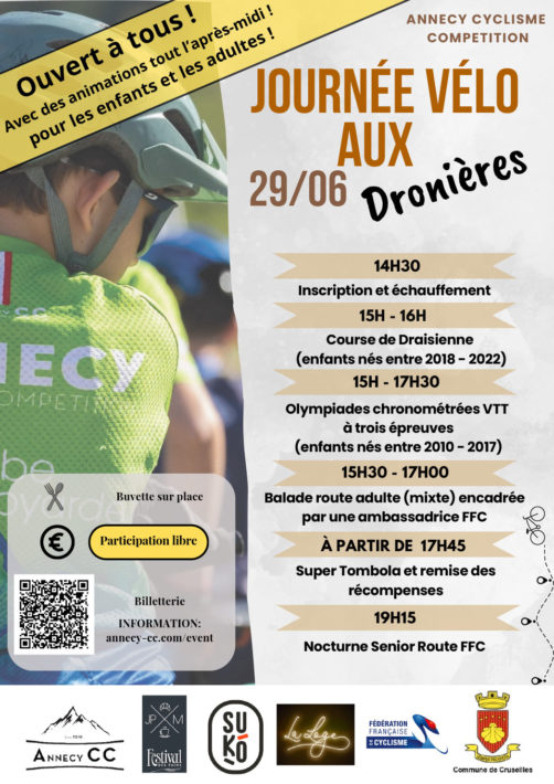 Journée Vélo aux Dronières le samedi 29 juin 2024
