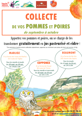 Affiche de la collecte de pommes et poires 2024