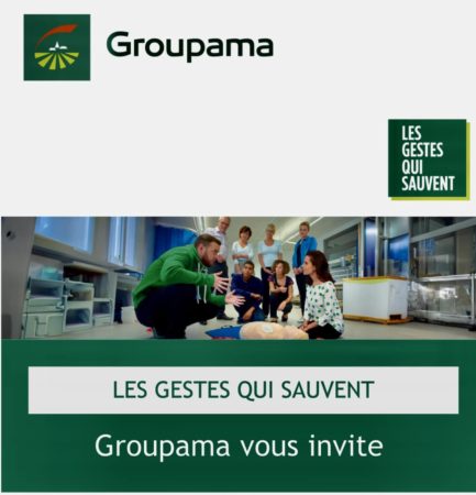 Sensibilisation aux gestes qui sauvent le samedi 21 septembre 2024 de 9h00 à 11h00 organisée par Groupama. 