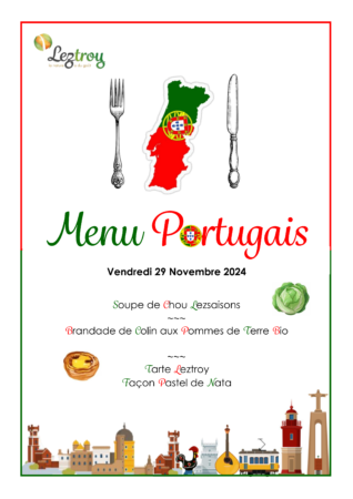 Menu Portugais du vendredi 29 novembre 2024